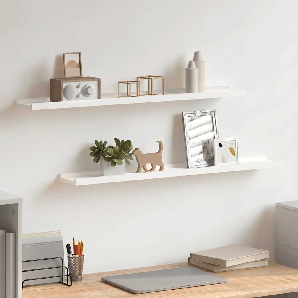 vidaXL Bilderleisten 2 Stk. Weiß 80x9x3 cm MDF