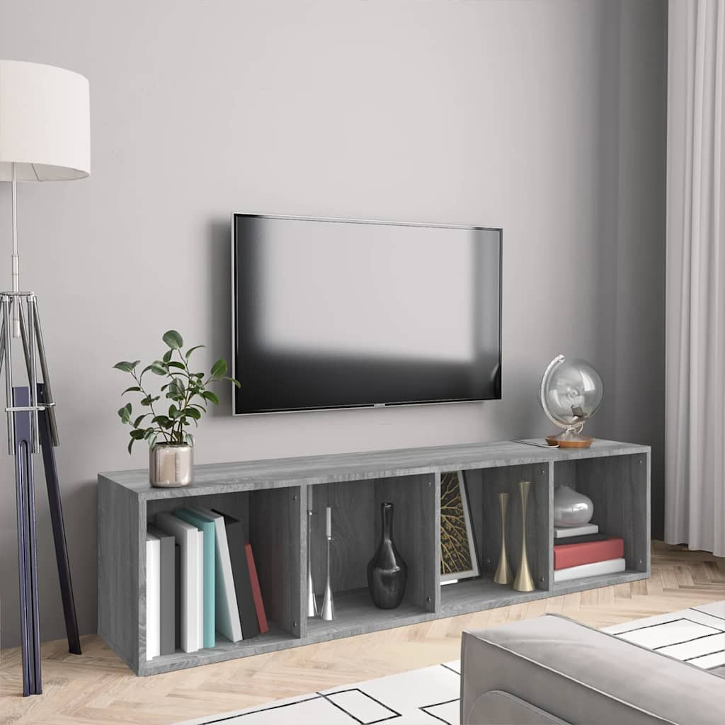 vidaXL Bücherschrank/TV-Schrank Grau Sonoma 143x30x36cm Holzwerkstoff
