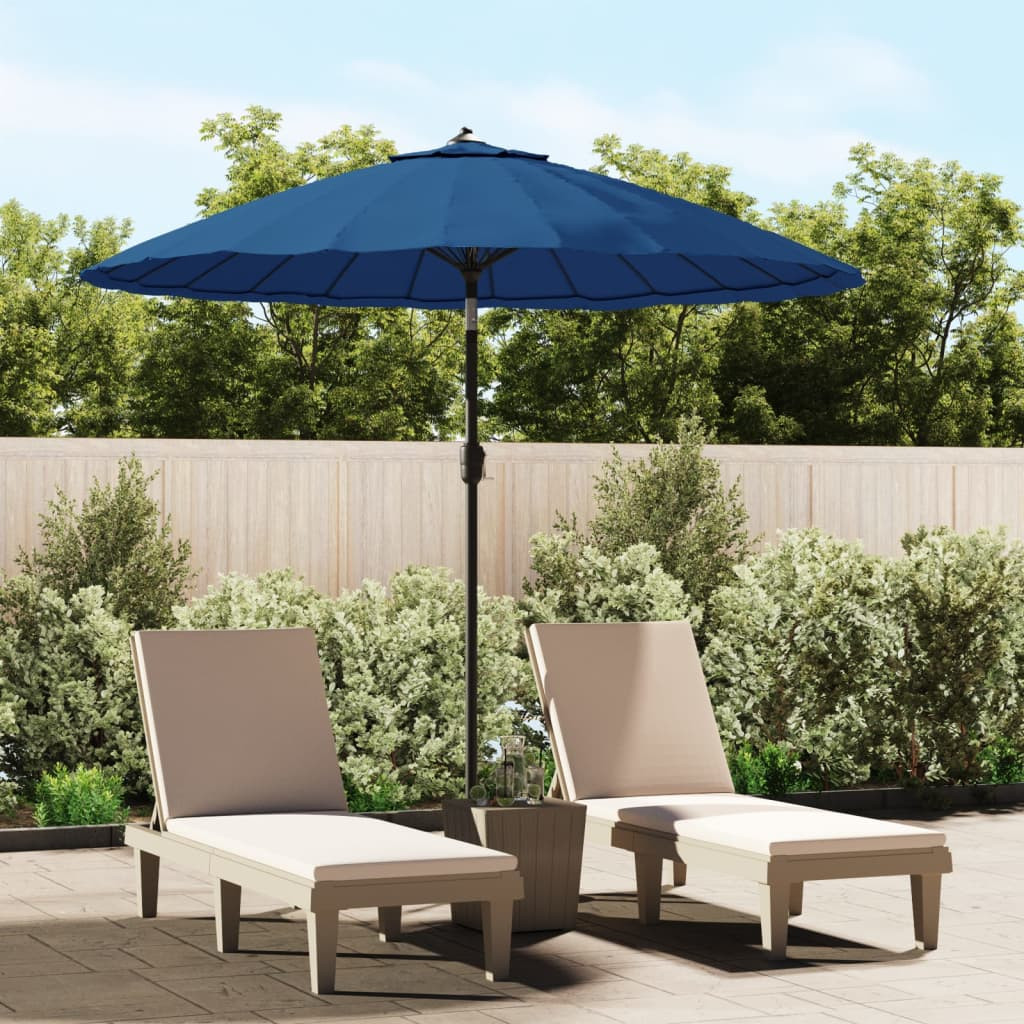 vidaXL Sonnenschirm mit Aluminium-Mast 270 cm Azurblau