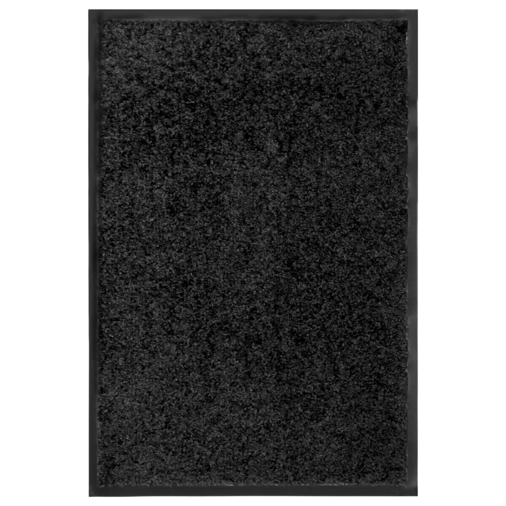 vidaXL Fußmatte Waschbar Schwarz 40x60 cm
