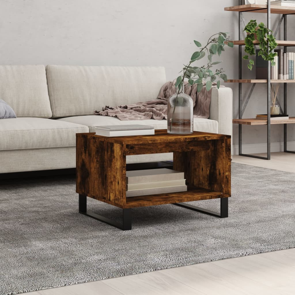 vidaXL Couchtisch Räuchereiche 60x50x40 cm Holzwerkstoff