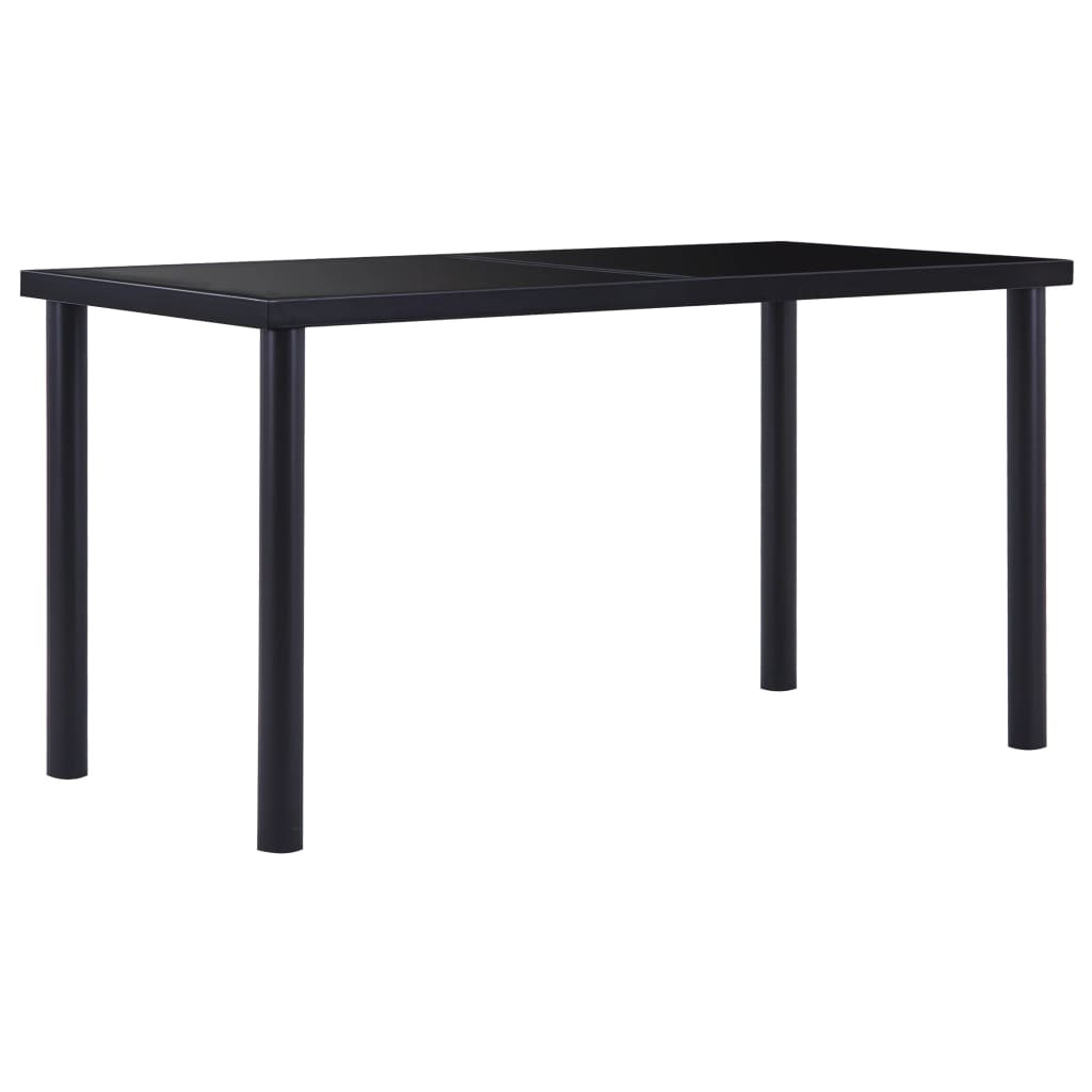 vidaXL Esstisch Schwarz 140 x 70 x 75 cm Hartglas