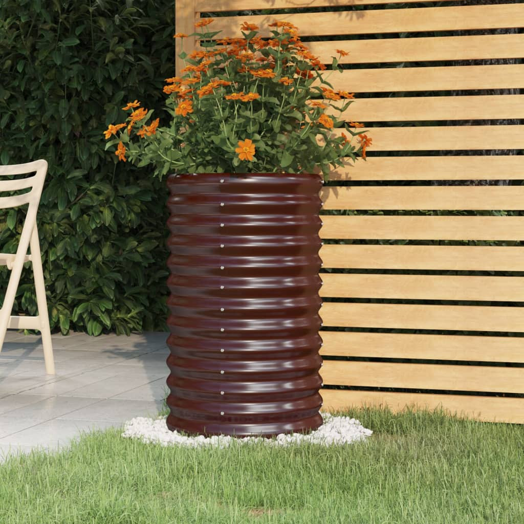 vidaXL Pflanzkübel Verzinkter Stahl 40x40x68 cm Braun