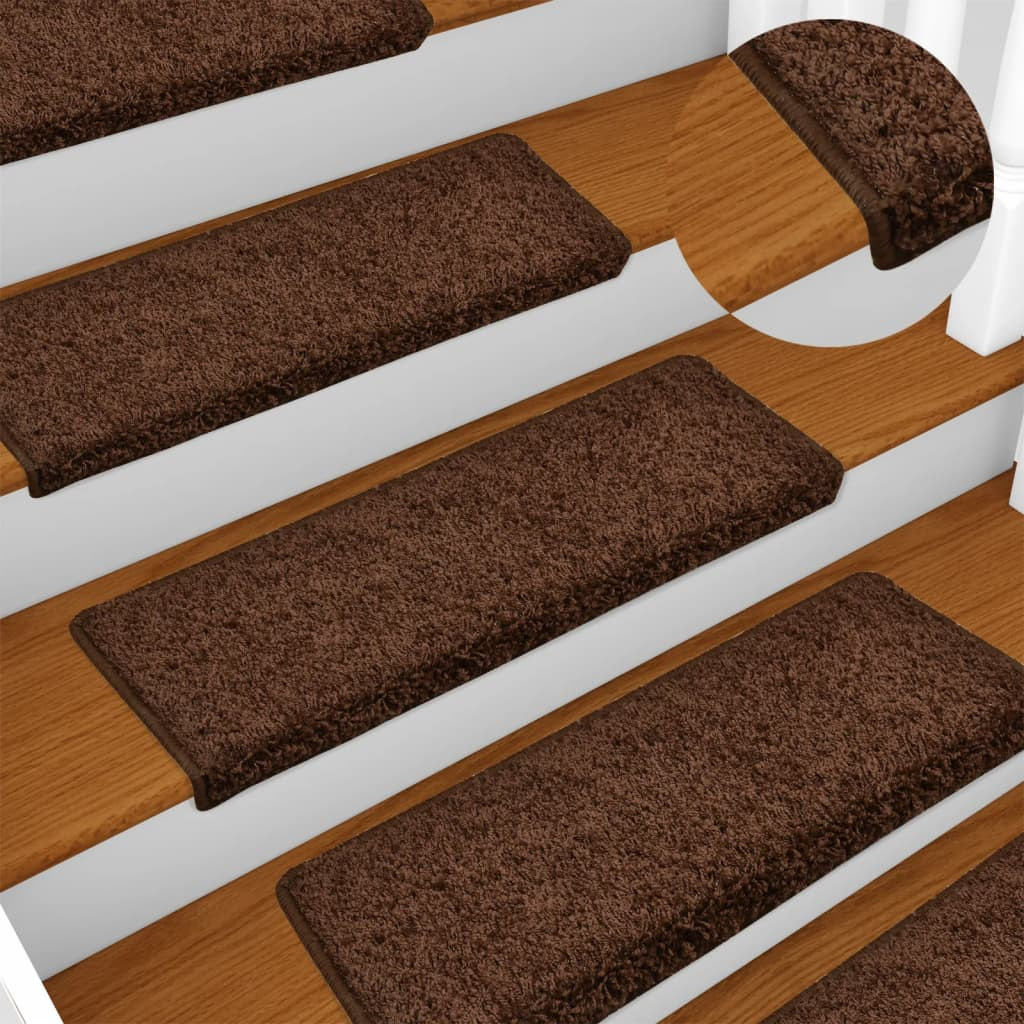 vidaXL Stufenmatten 15 Stk. 65x21x4 cm Braun Rechteckiger Rand