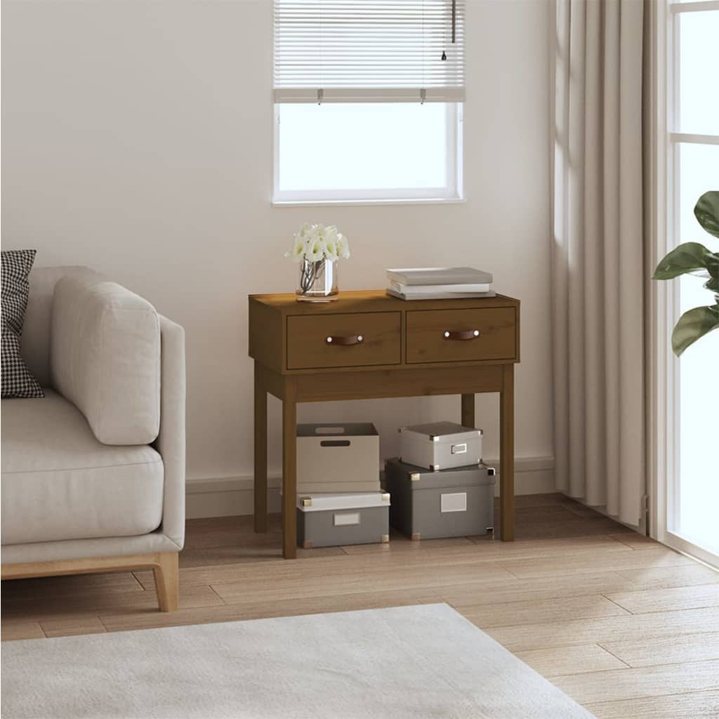 vidaXL Konsolentisch Honigbraun 76,5x40x75 cm Massivholz Kiefer