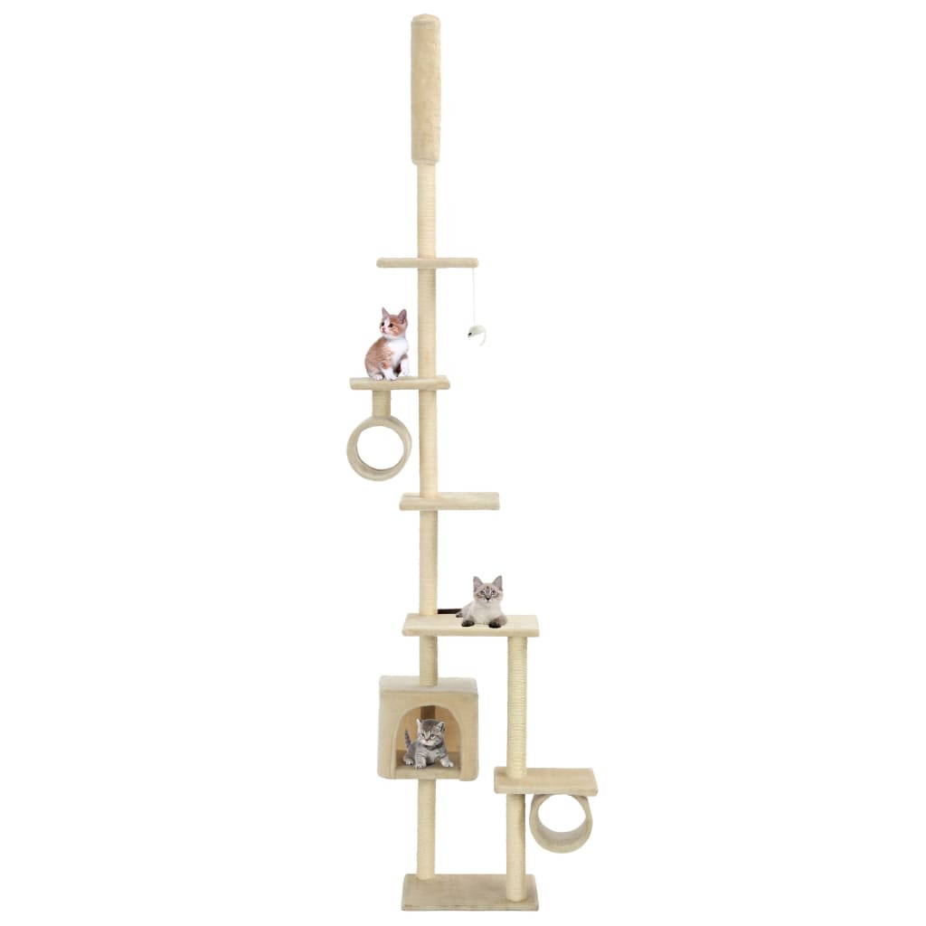 vidaXL Katzen-Kratzbaum mit Sisal-Kratzsäulen 260 cm Beige