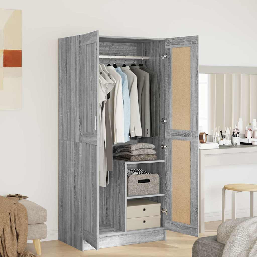 vidaXL Kleiderschrank Grau Sonoma 82,5x51,5x180 cm Holzwerkstoff