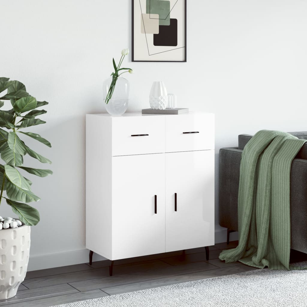 vidaXL Sideboard Hochglanz-Weiß 69,5x34x90 cm Holzwerkstoff