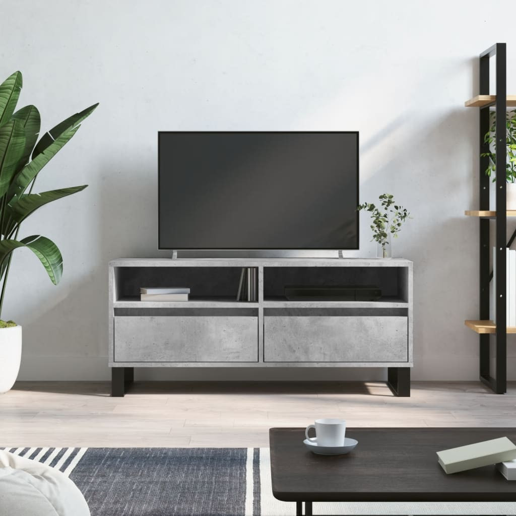 vidaXL TV-Schrank Betongrau 100x34,5x44,5 cm Holzwerkstoff