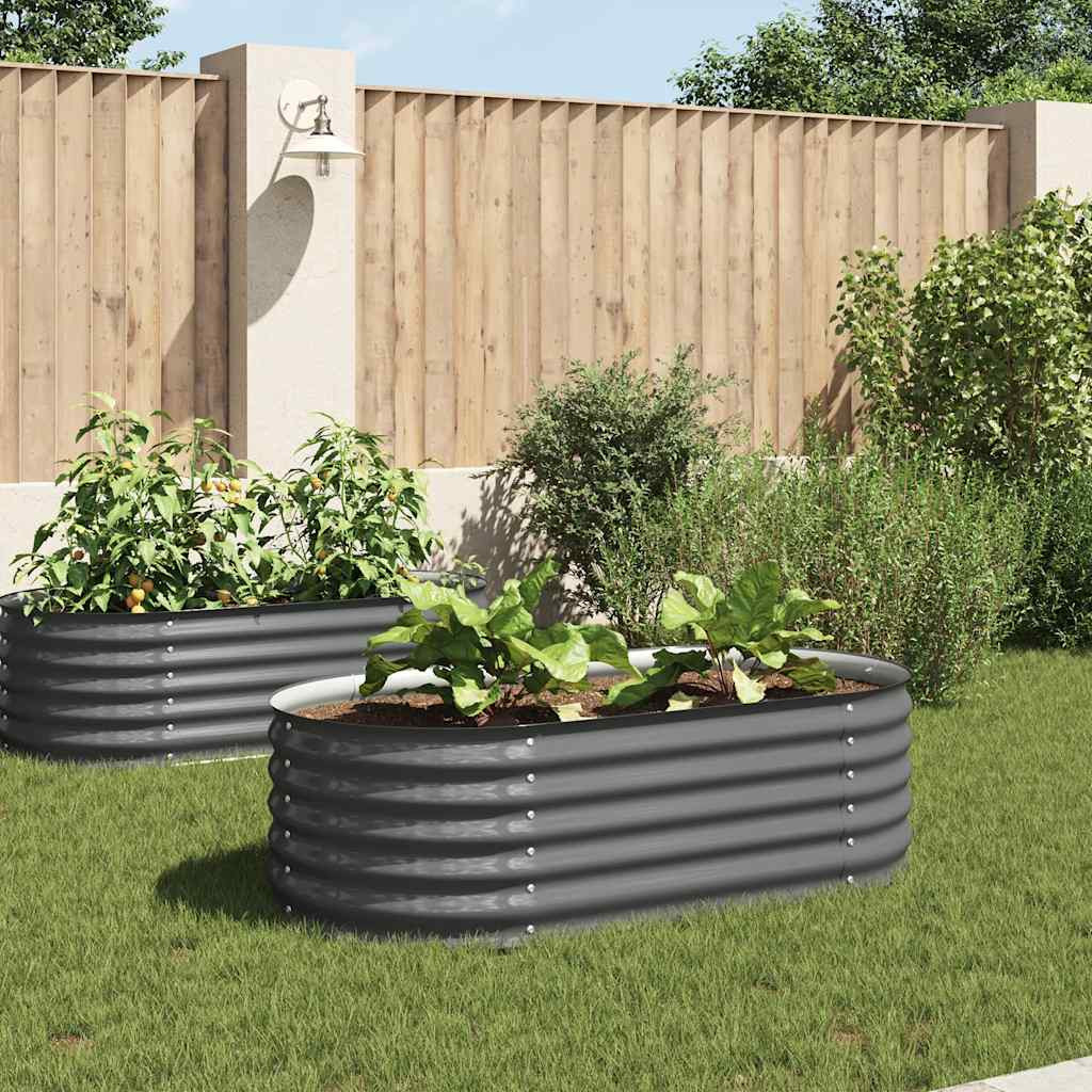 vidaXL Garten-Hochbeet 160x80x44 cm Verzinkter Stahl Grau