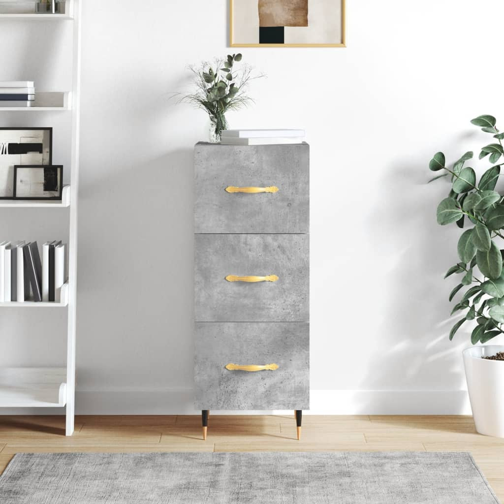 vidaXL Sideboard Betongrau 34,5x34x90 cm Holzwerkstoff