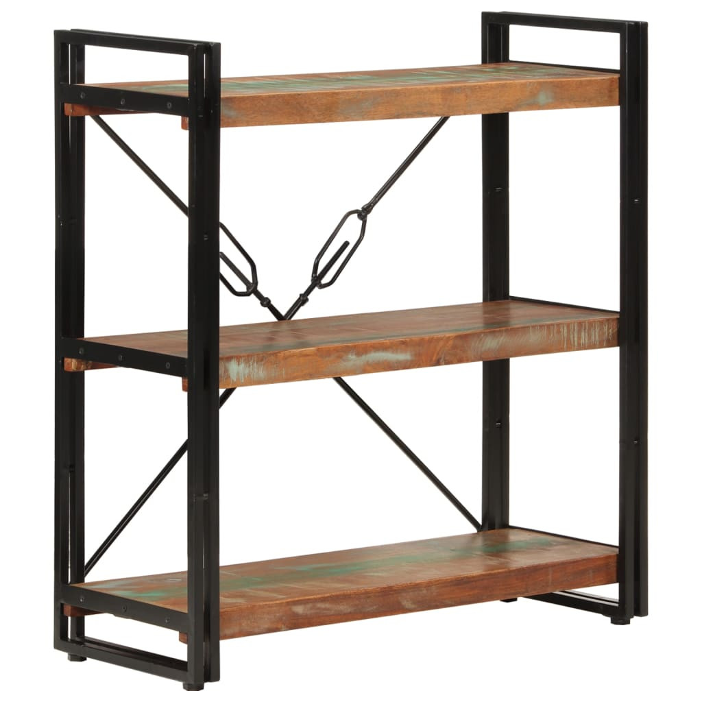 vidaXL Bücherregal 3 Fächer 77x30x80cm Recyceltes Massivholz und Eisen