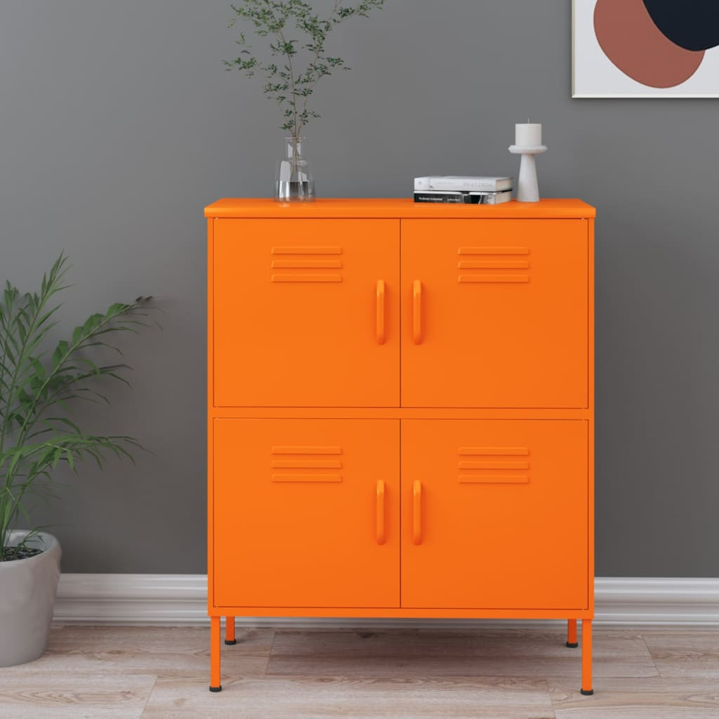 vidaXL Lagerschrank Orange 80x35x101,5 cm Stahl