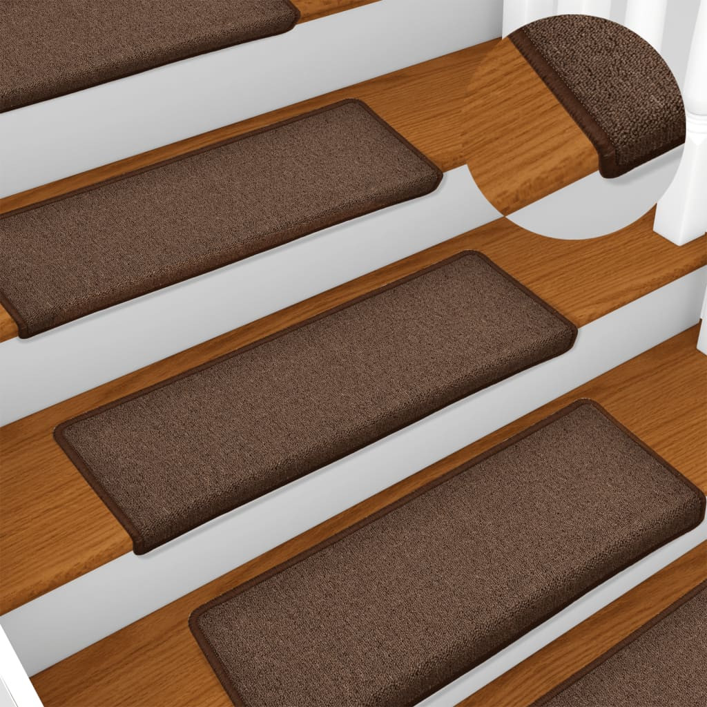 vidaXL Stufenmatten 15 Stk. 65x21x4 cm Braun Rechteckiger Rand