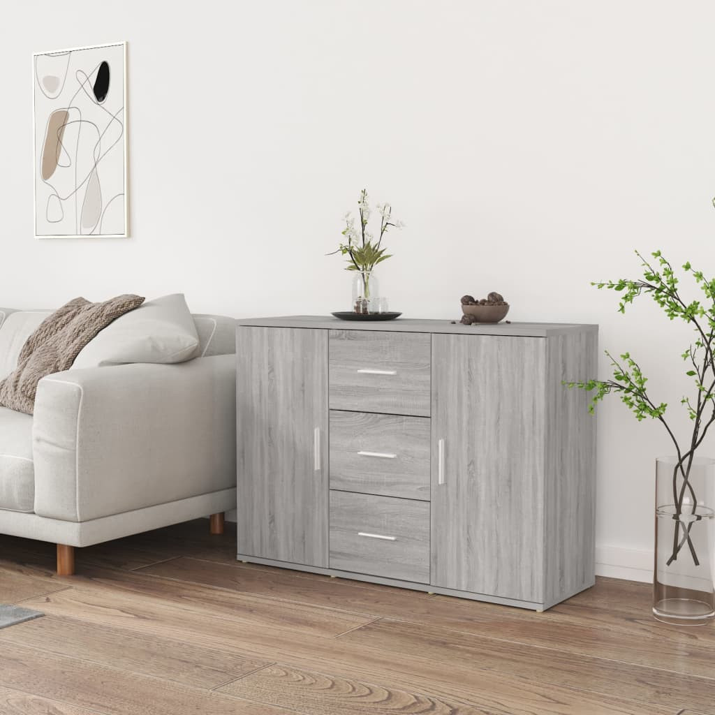 vidaXL Sideboard Grau Sonoma 91x29,5x65 cm Holzwerkstoff