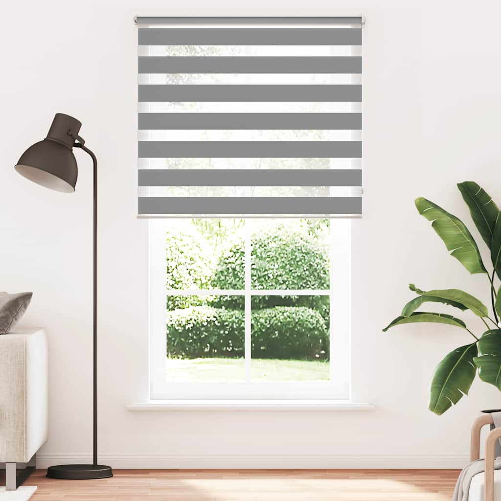 vidaXL Zebra-Rollo 120,9 x 230 cm, Stoffbreite 116,7 cm, grau
