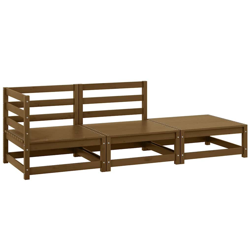 vidaXL 3-tlg. Garten-Lounge-Set Honigbraun Massivholz Kiefer