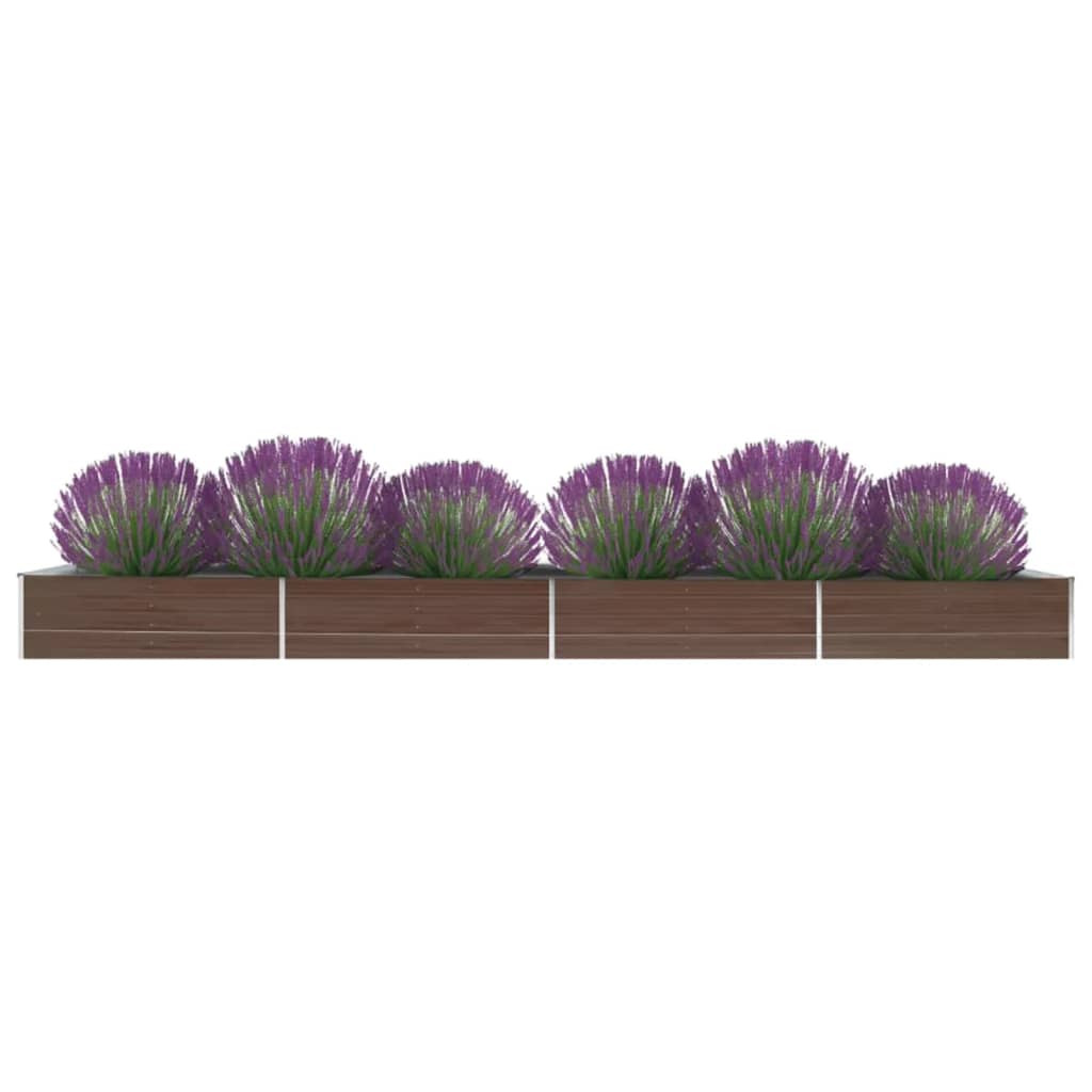 vidaXL Garten-Hochbeet Verzinkter Stahl 600x80x45 cm Braun