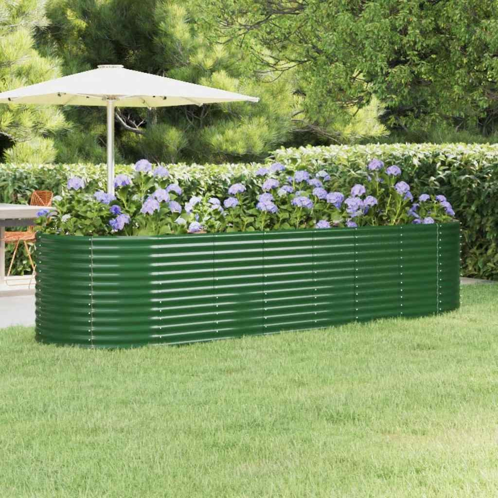 vidaXL Hochbeet Verzinkter Stahl 322x100x68 cm Grün