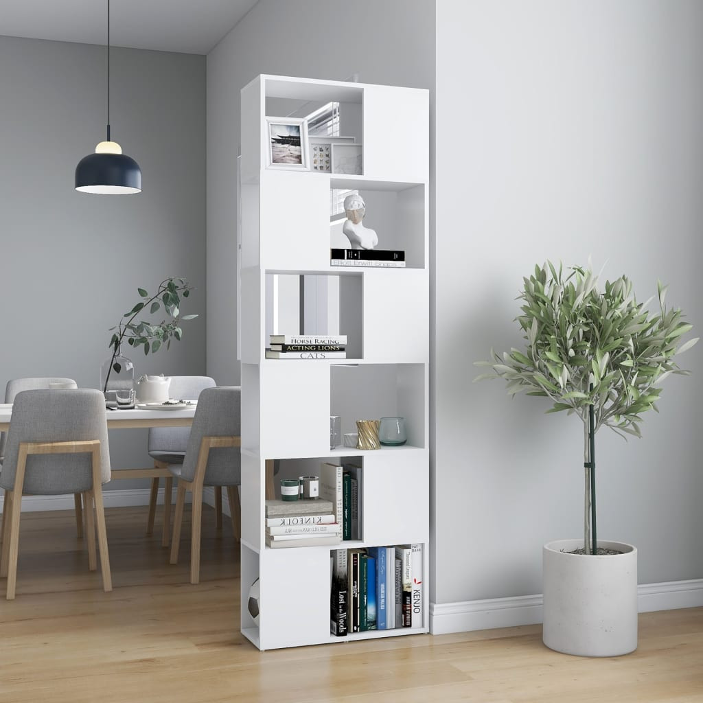 vidaXL Bücherregal Raumteiler Weiß 60x24x186 cm