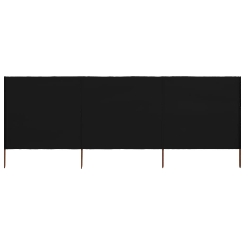vidaXL 3-teiliges Windschutzgewebe 400 x 160 cm Schwarz