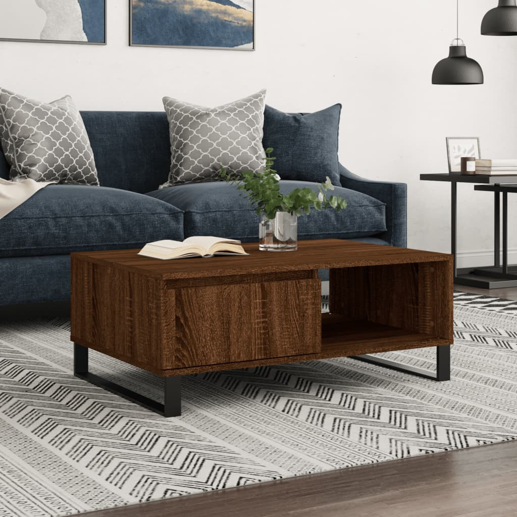 vidaXL Couchtisch Braun Eichen-Optik 90x60x35 cm Holzwerkstoff