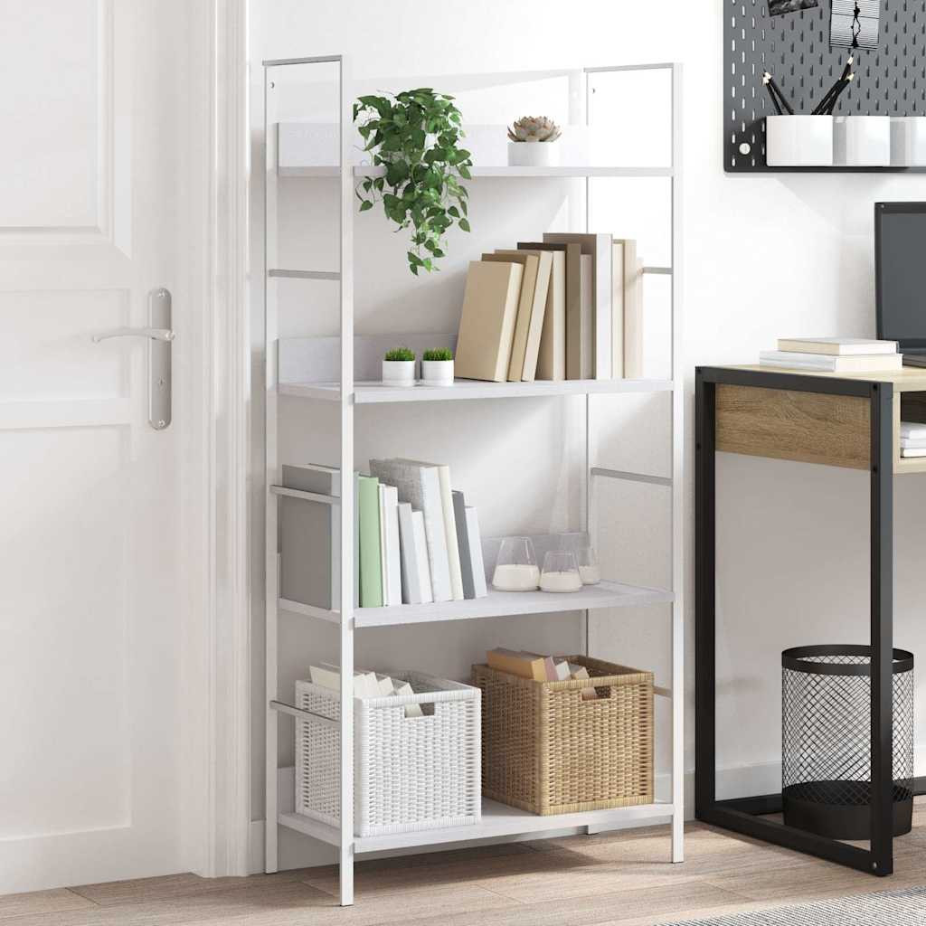 vidaXL Bücherregal 4 Regalböden Weiß 60×27,6×124,5 cm Holzwerkstoff