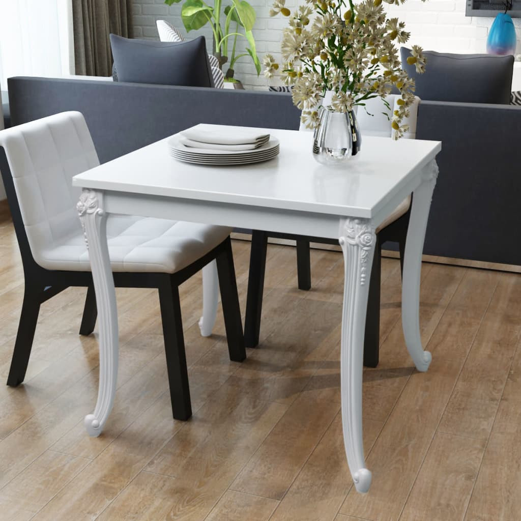 vidaXL Esstisch 80x80x76 cm Hochglanz-Weiß