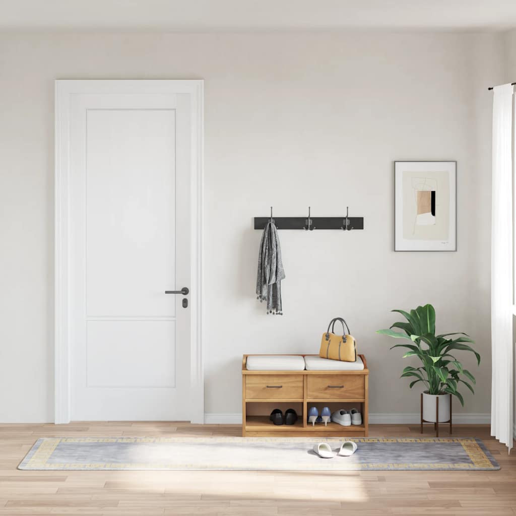 vidaXL Teppich Waschbar 80x300 cm Grau