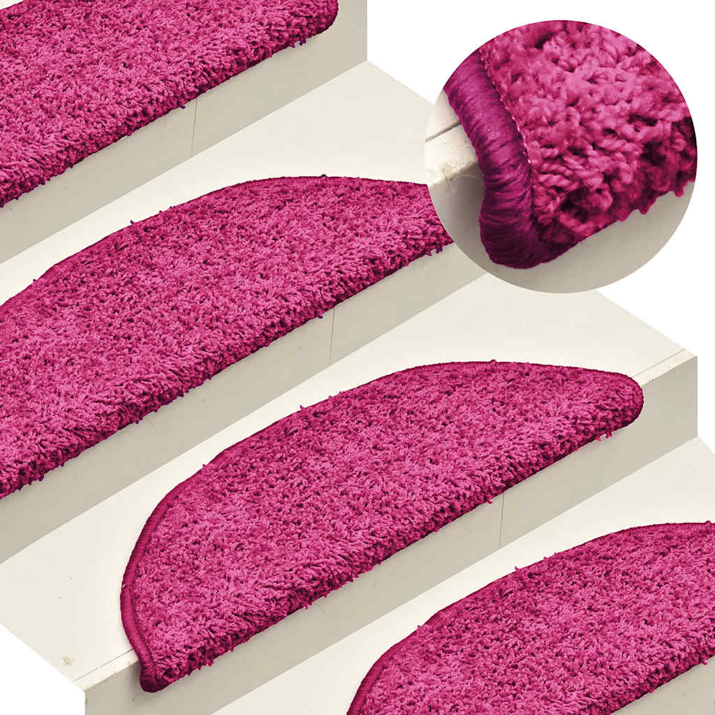 vidaXL Stufenmatten 15 Stk. 56x17x3 cm Rosa Halbrund