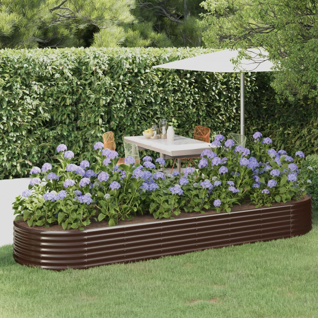 vidaXL Hochbeet Verzinkter Stahl 322x100x36 cm Braun
