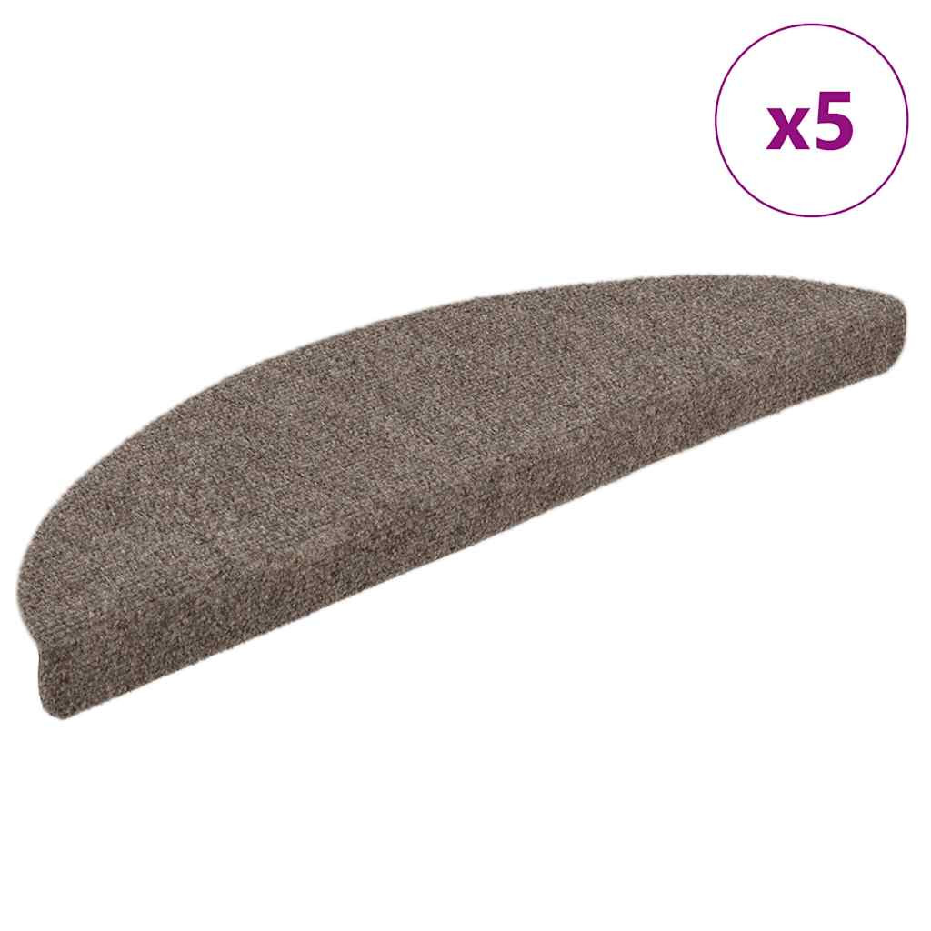 vidaXL Stufenmatten Selbstklebend 5 Stk. 56x17x3 cm Beige Halbrund
