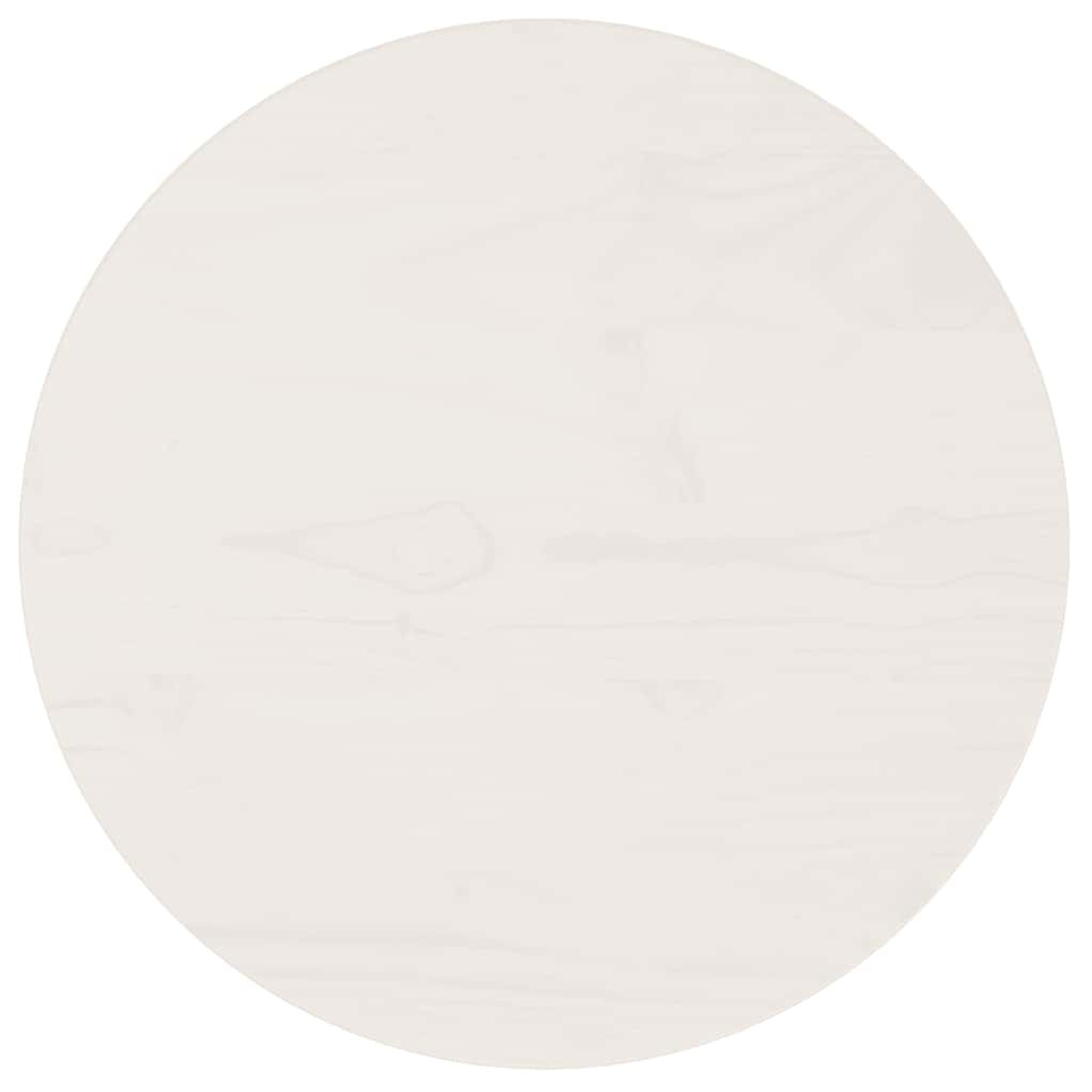 vidaXL Tischplatte Weiß Ø40x2,5 cm Massivholz Kiefer