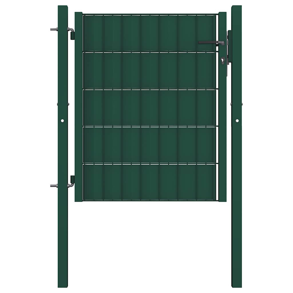 vidaXL Zauntor aus PVC und Stahl 100 x 81 cm Grün