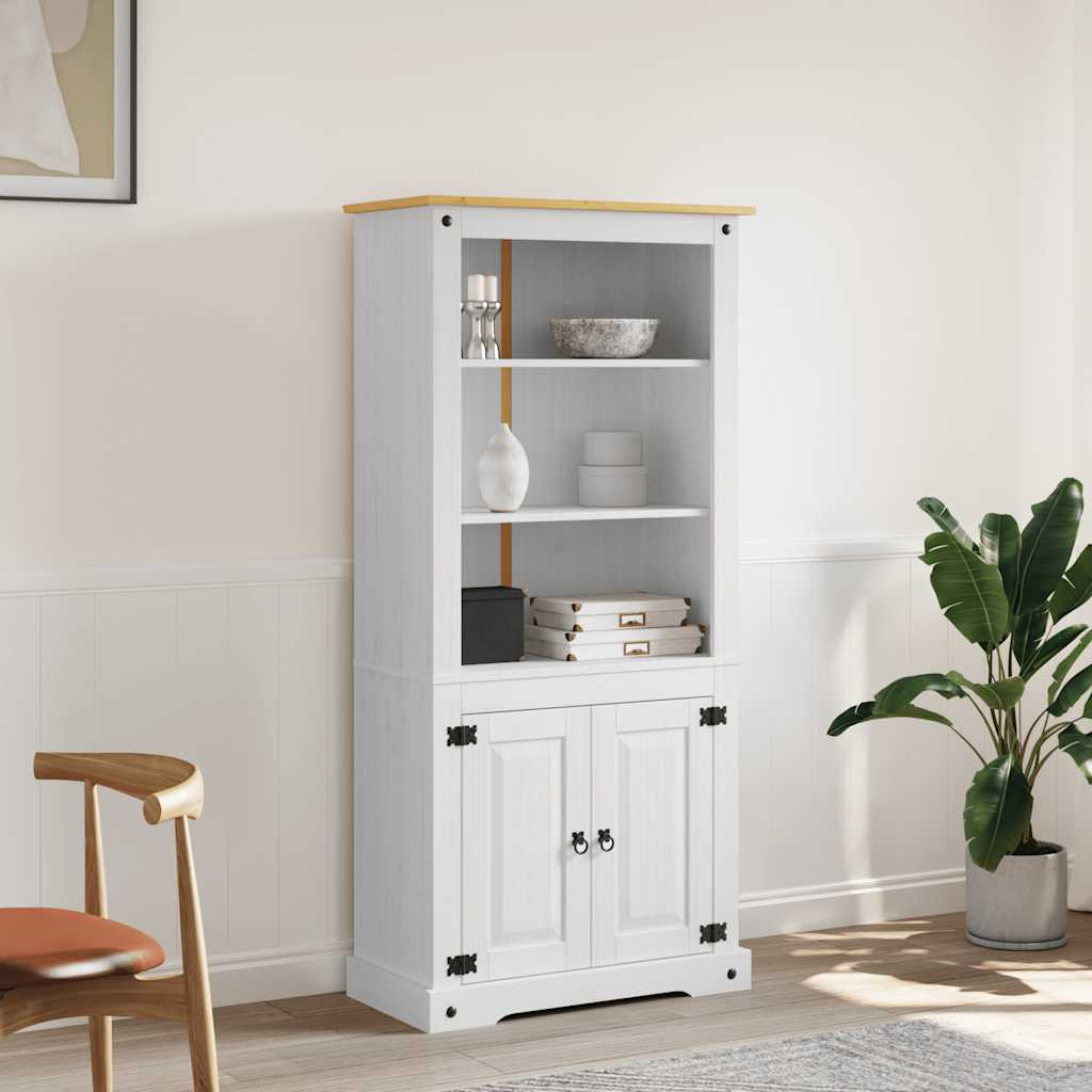 vidaXL Buffetschrank Mexiko-Stil Kiefernholz Weiß 80x40x170 cm