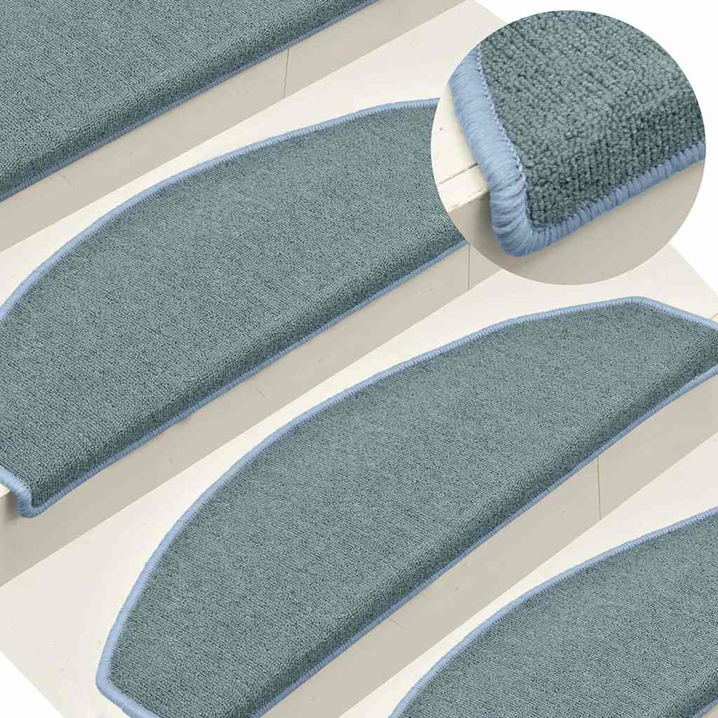 vidaXL Stufenmatten 15 Stk. 65x24x4 cm Seeblau Halbrund Groß