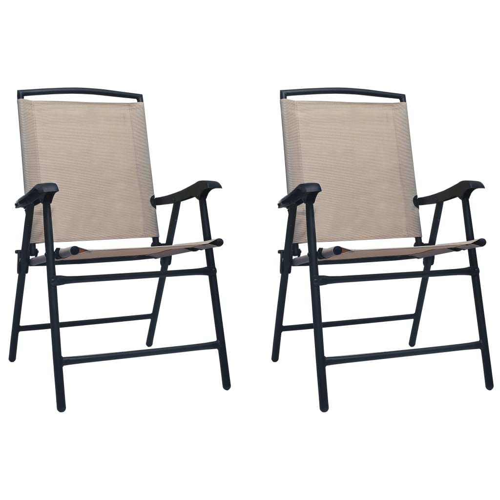 vidaXL Klappbare Gartenstühle 2 Stk. Textilene Taupe