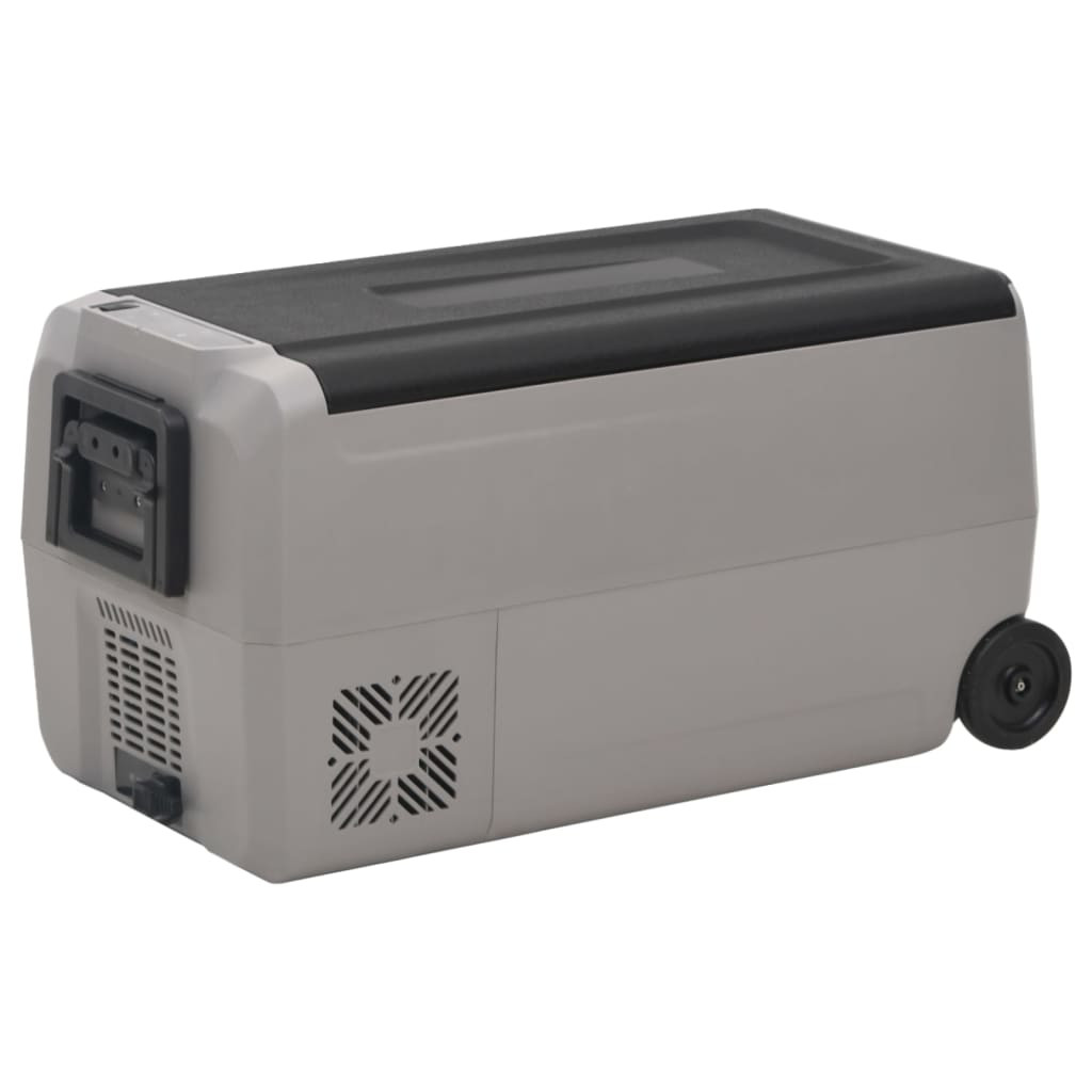vidaXL Kühlbox mit Rollen und Griff Schwarz & Grau 50 L PP & PE