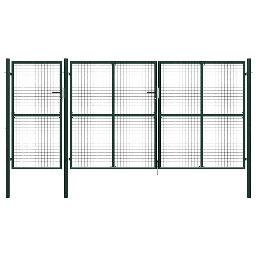vidaXL Gartentor aus Stahl 400 x 150 cm Grün