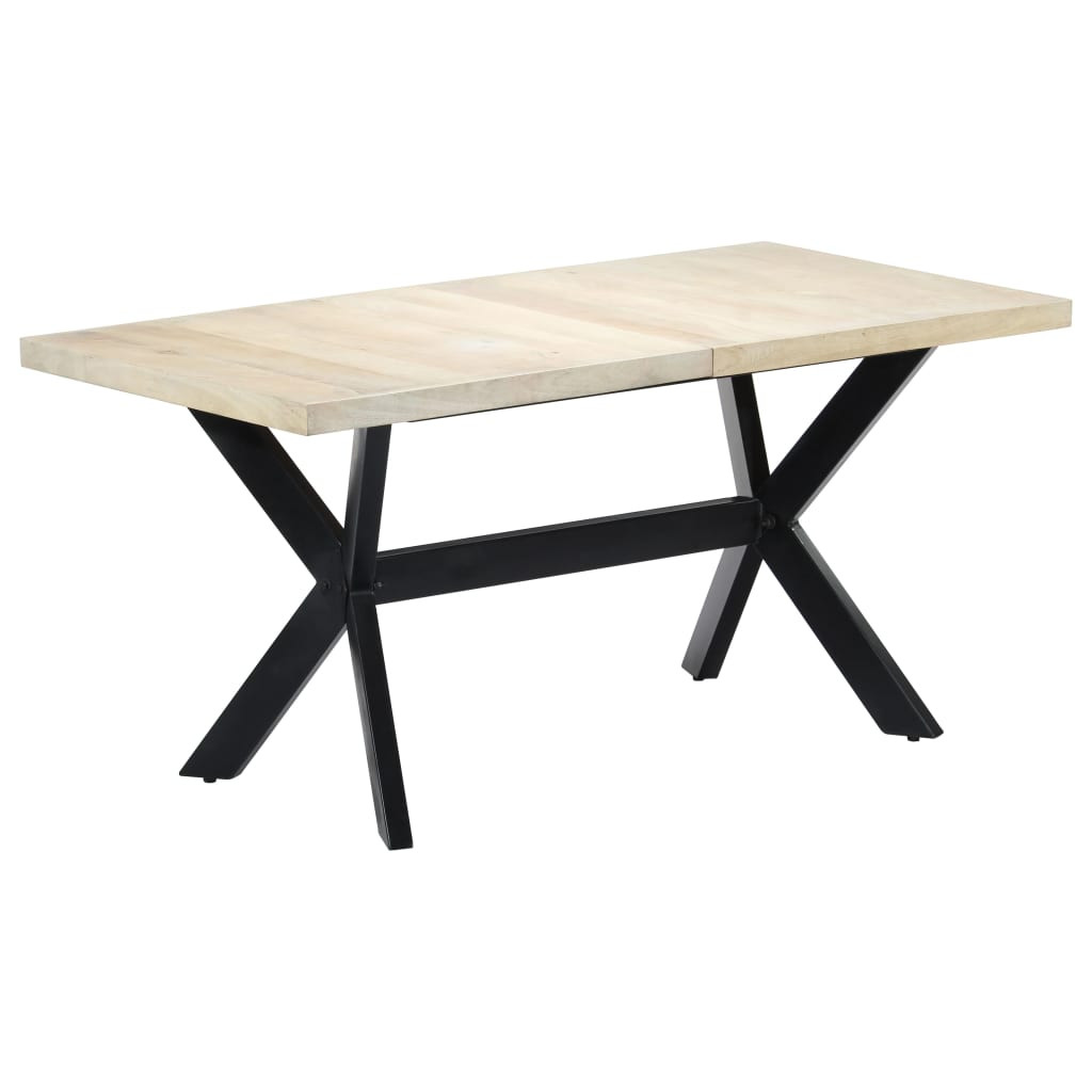 vidaXL Esstisch Weiß 160x80x75 cm Massivholz Mango