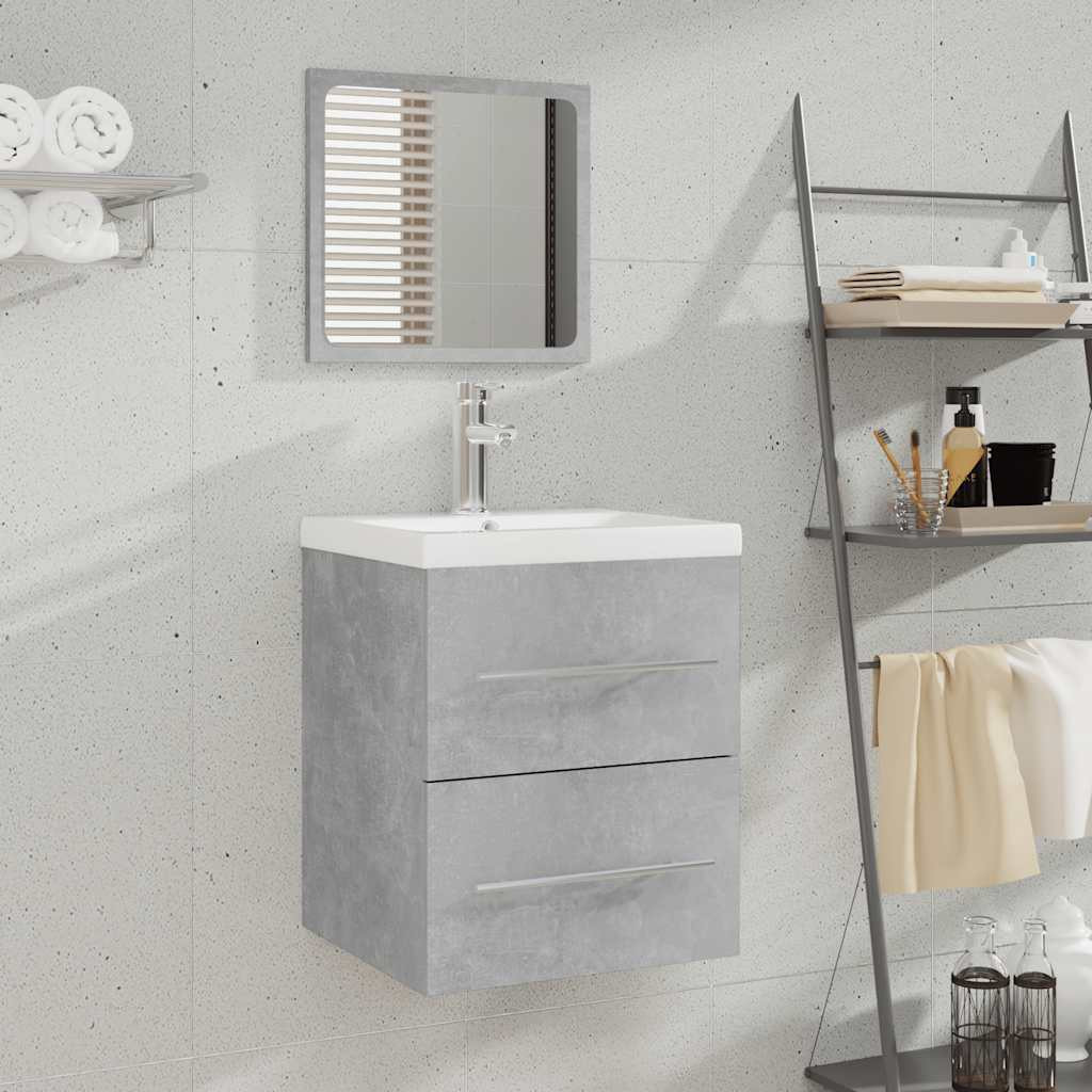 vidaXL Badschrank mit Spiegel Betongrau 41x38,5x48 cm