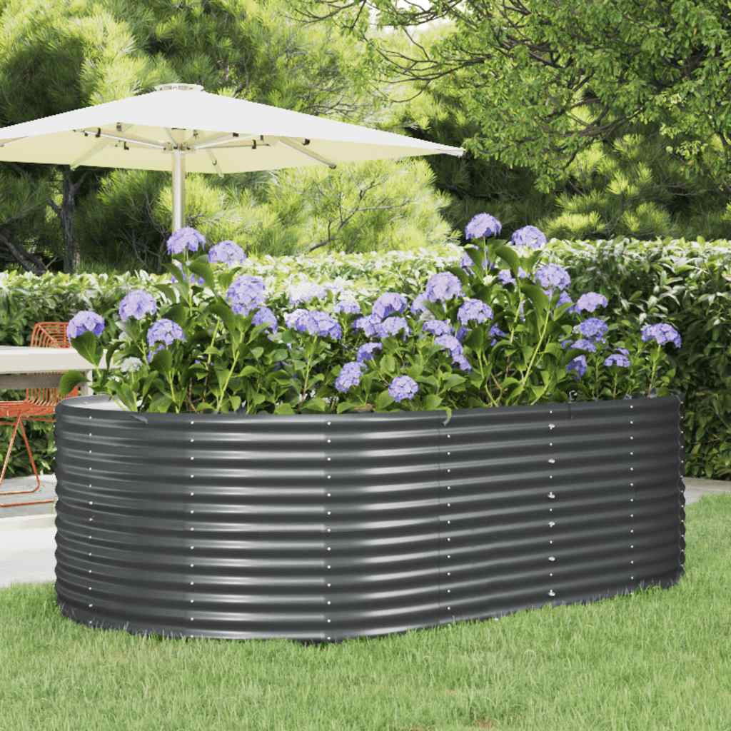 vidaXL Garten-Hochbeet Anthrazit 212 x 140 x 68 cm Verzinkter Stahl