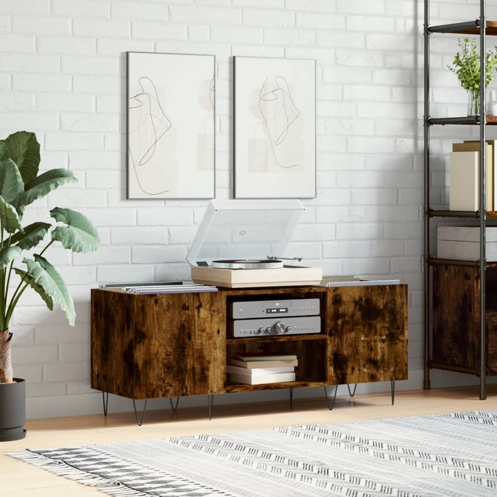 vidaXL Plattenschrank Räuchereiche 121x38x48 cm Holzwerkstoff