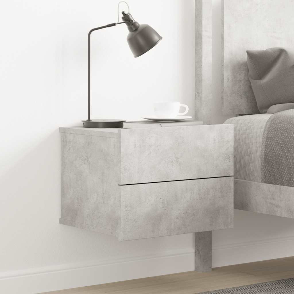 vidaXL Nachttisch Betongrau 40x30x30 cm Holzwerkstoff