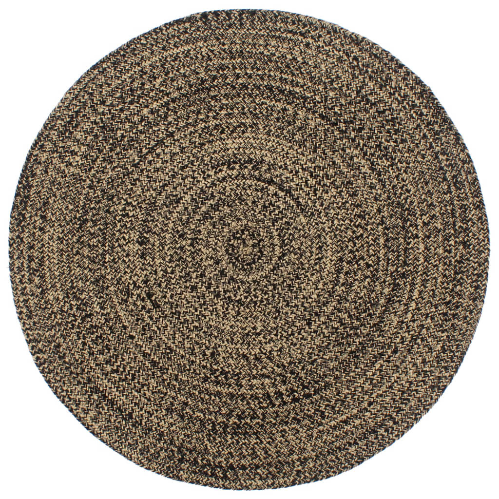vidaXL Teppich Handgefertigt Jute Schwarz und Braun 240 cm
