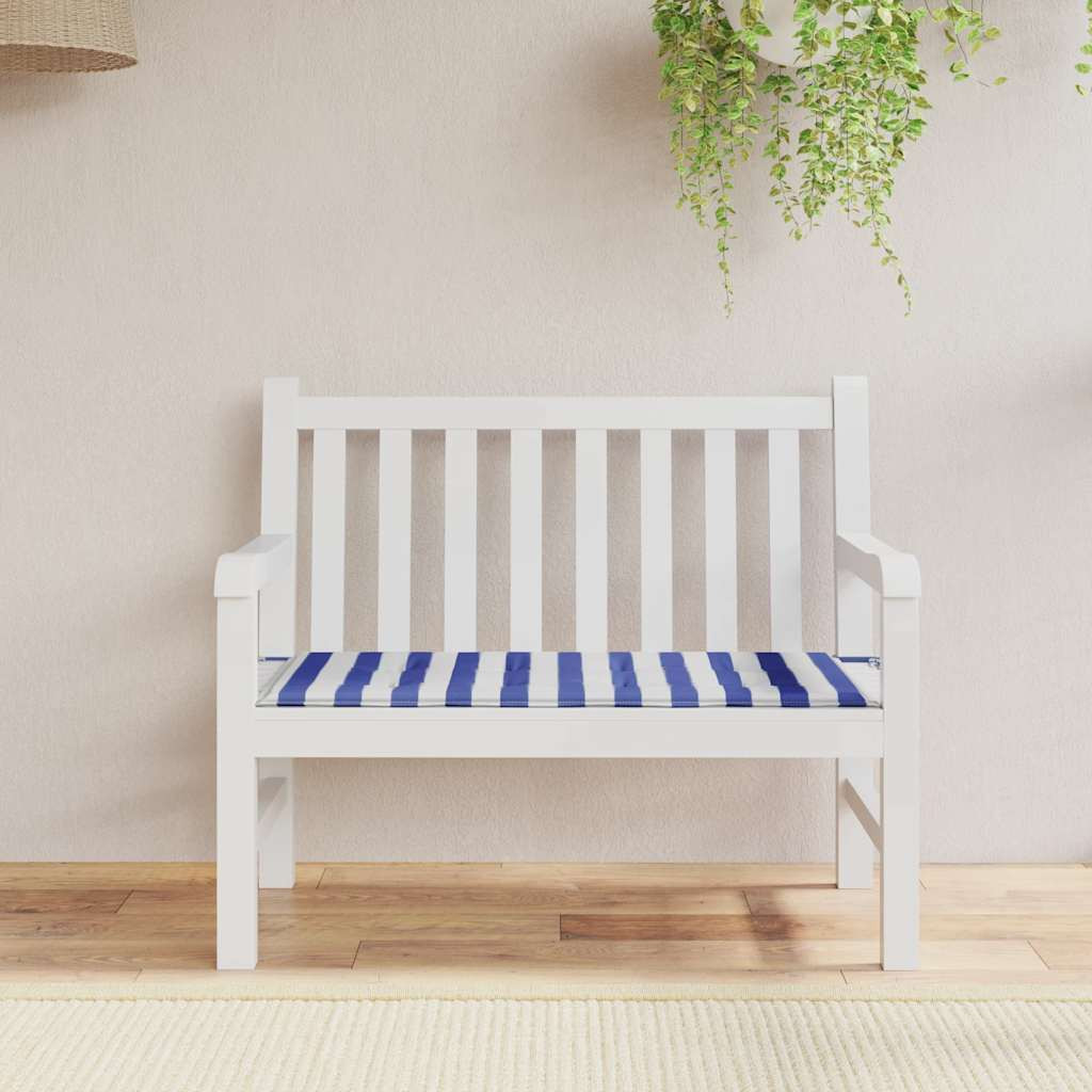 vidaXL Gartenbank-Auflage Blau&Weiß Gestreift 120x50x3 cm Oxford-Gewebe