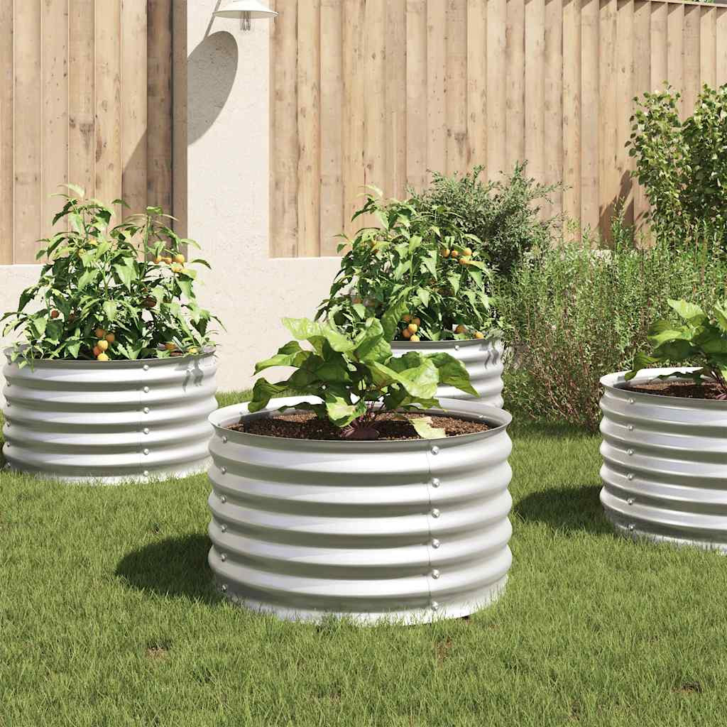 vidaXL Garten-Hochbeet 80x80x44 cm Verzinkter Stahl Silbern
