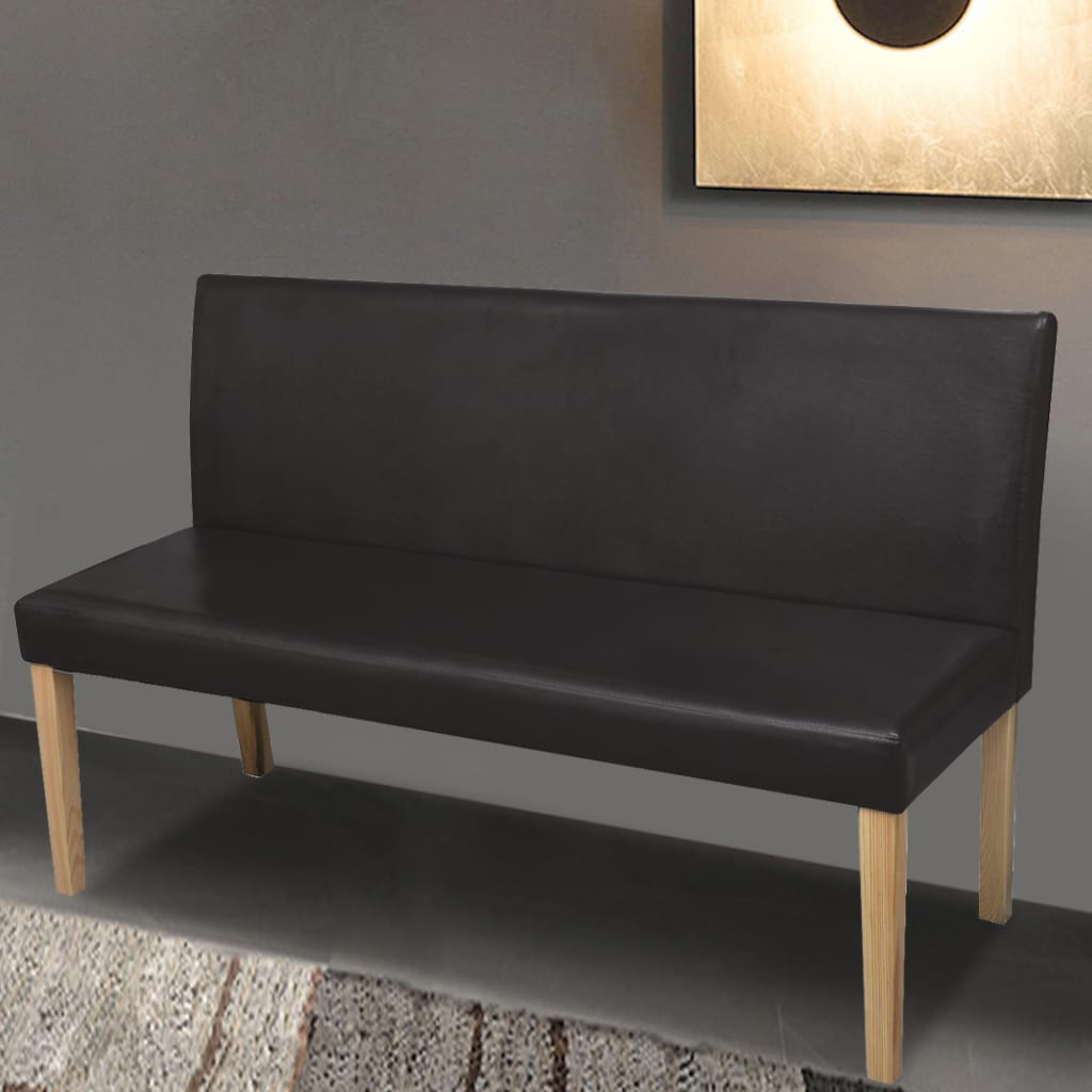 vidaXL Sitzbank 139,5 cm Dunkelbraun Kunstleder