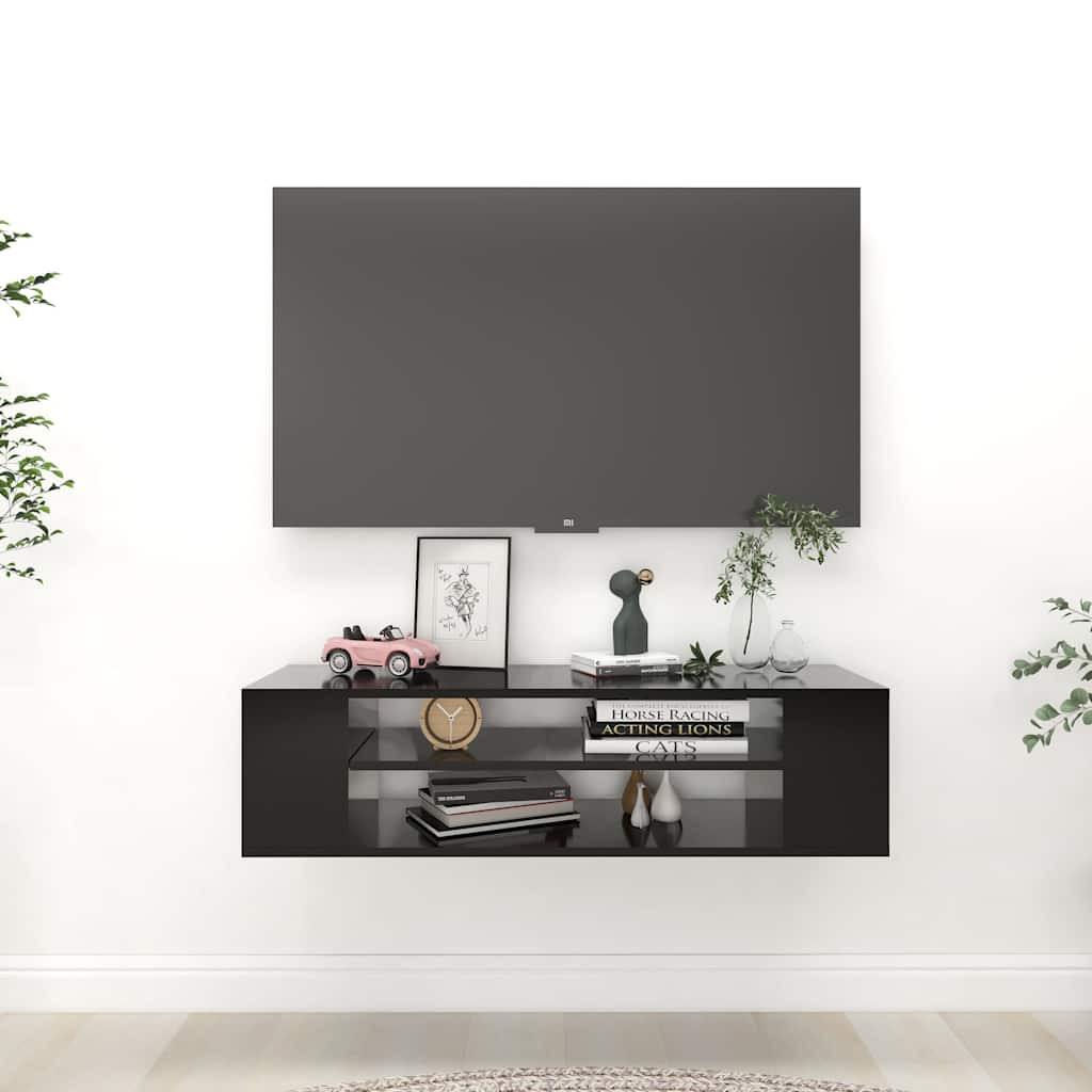 vidaXL TV-Hängeschrank Schwarz 100x30x26,5 cm Holzwerkstoff
