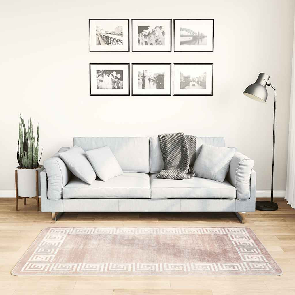 vidaXL Teppich Waschbar 80x150 cm Beige